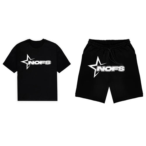 Aesthetic 2-Piece Streetwear Set – Oversized Graphic T-Shirt & Matching Shorts Summer Outfit (Unisex Casual Fit)